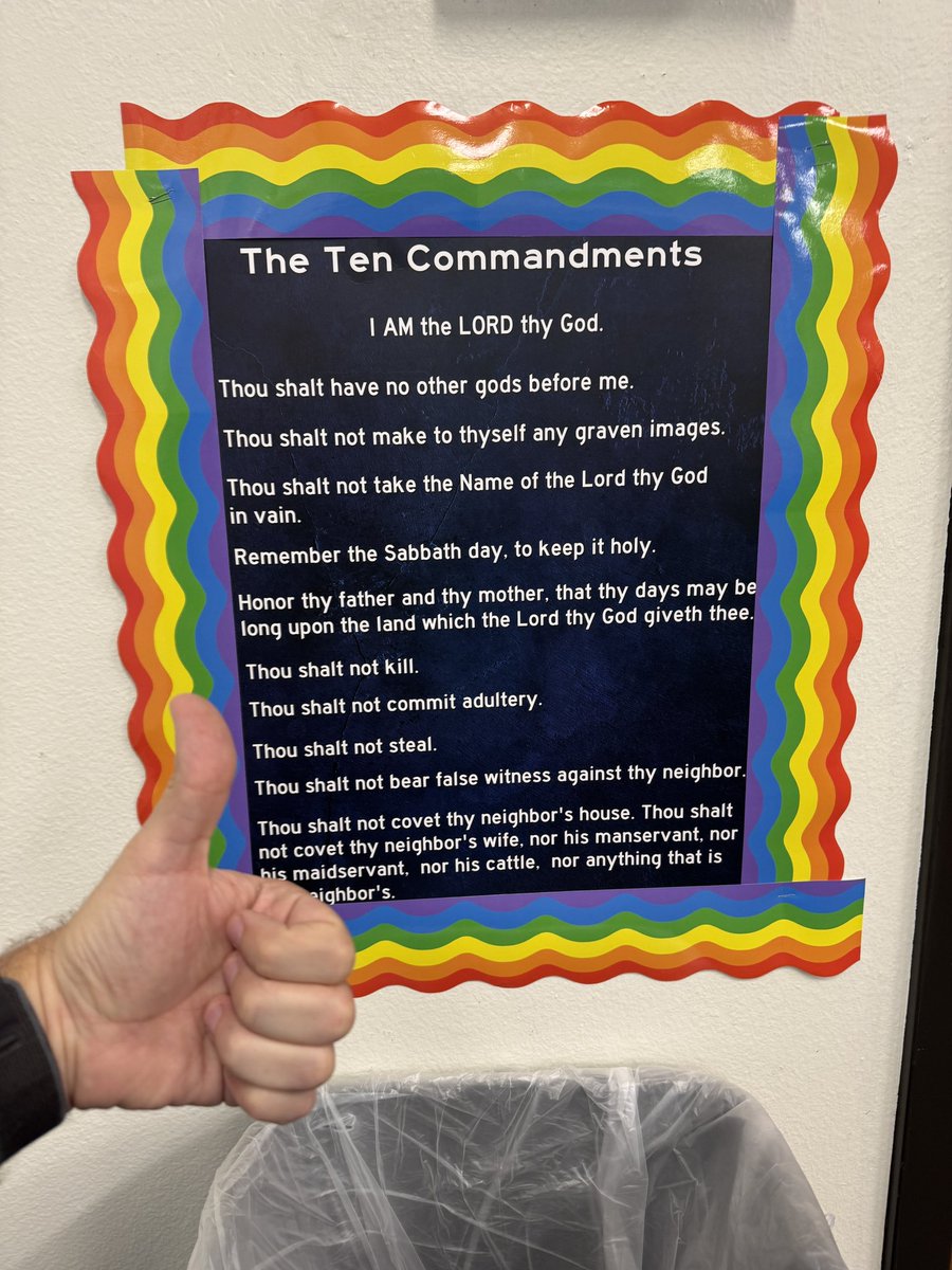 HRodriguezIII's tweet photo. The First Amendment ensures no religion is favored in public spaces. Schools are for education, not religious indoctrination kids come from diverse backgrounds, and imposing one faith’s rules alienates others. https://t.co/PyQhbY5nGL