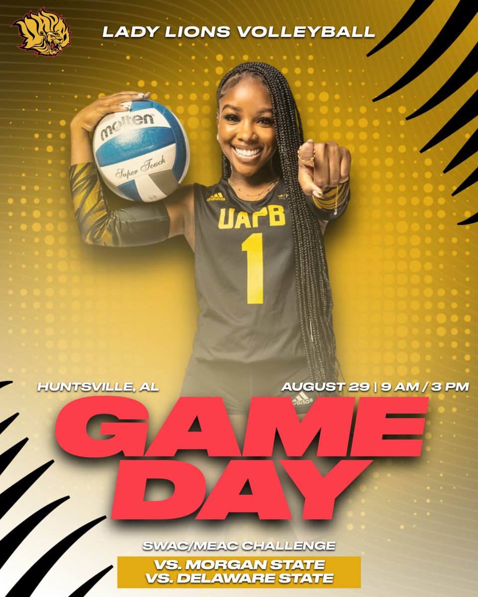 it’s time for the SEASON OPENER! 🦁🏐

🆚 Morgan State &amp; Delaware State
⏰ 9:00 AM • 3:00 PM
📍 Alabama A&amp;M – Betty Austin Invitational | Huntsville, AL