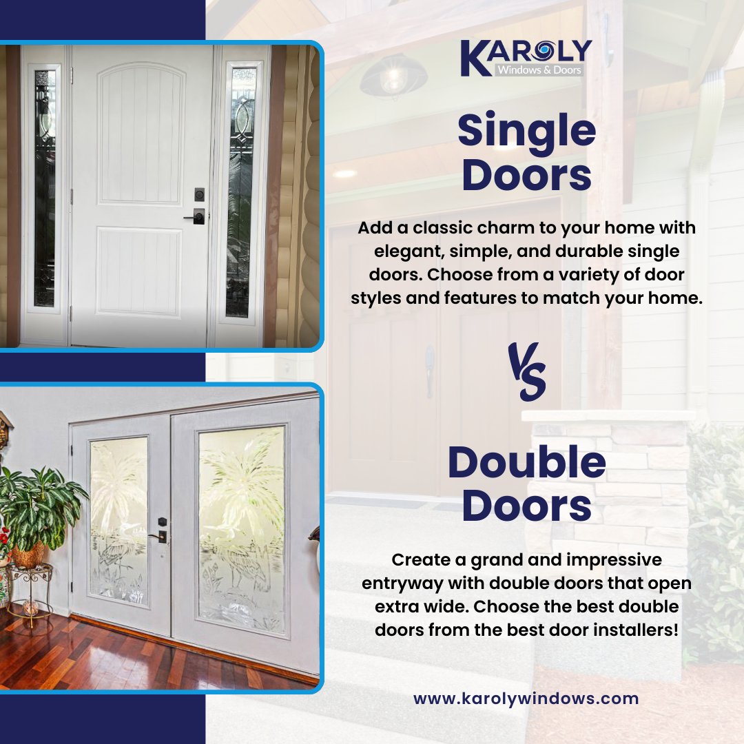 karolywindows's tweet image. Which would you rather have? A #SingleDoor or a #DoubleDoor? Whichever you prefer, get the #BestDoors for your home from Karoly Windows &amp;amp; Doors. Get your #WindowsReplaced while you're at it, too!

karolywindows.com/get-a-quote/
