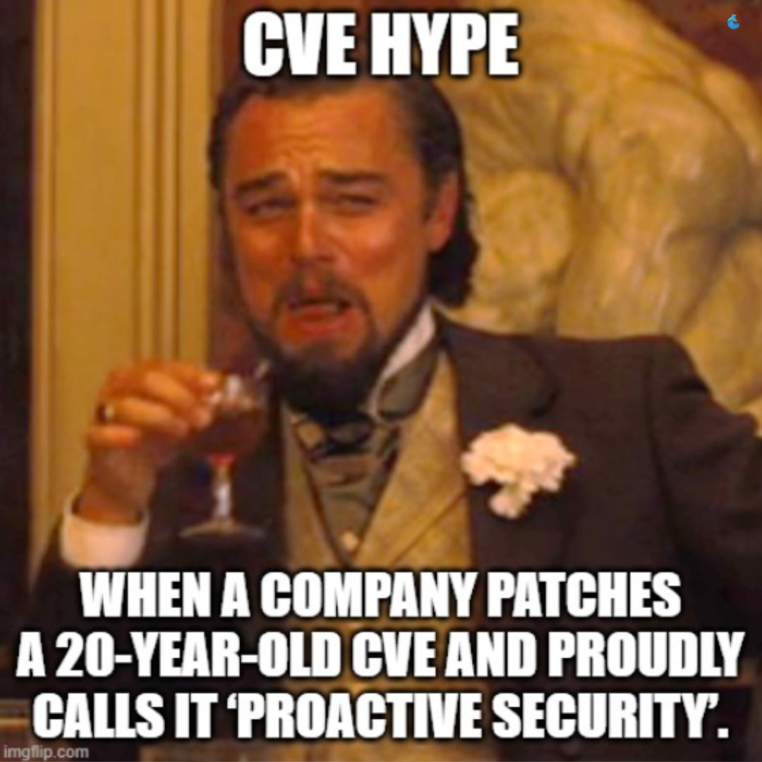 We_Azefox's tweet image. Calling a 20-year-old CVE patch ‘proactive security’? That’s history, not
#CyberSecurity #CISSP #HackingWorkshop #EthicalHacking #InfoSec #SecurityTraining #ProfessionalDevelopment #RiskManagement #DataProtection #CloudSecurity #AzefoxInnovations #cybersecuritymeme