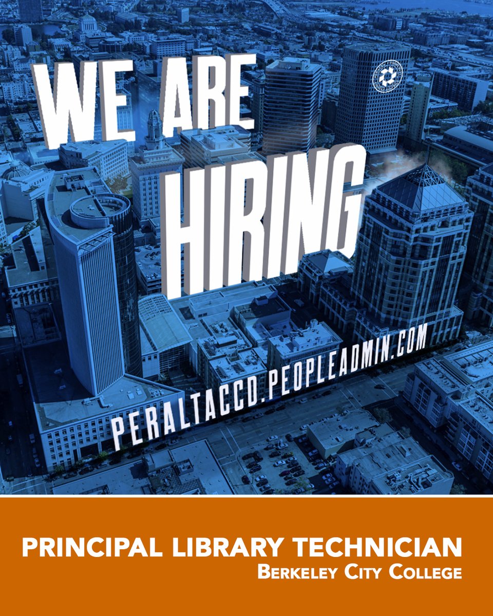 PeraltaColleges's tweet image. 📚 @berkeleycc is hiring a Principal #LibraryTechnician! 

Manage budgets, support staff, oversee acquisitions &amp;amp; keep the library thriving.

✨ Detail-oriented? Organized? 

🔗 Apply by SEPT 10: 
➡️bit.ly/3Jve9Vr

#HigherEdJobs #LibraryJobs #Berkeley