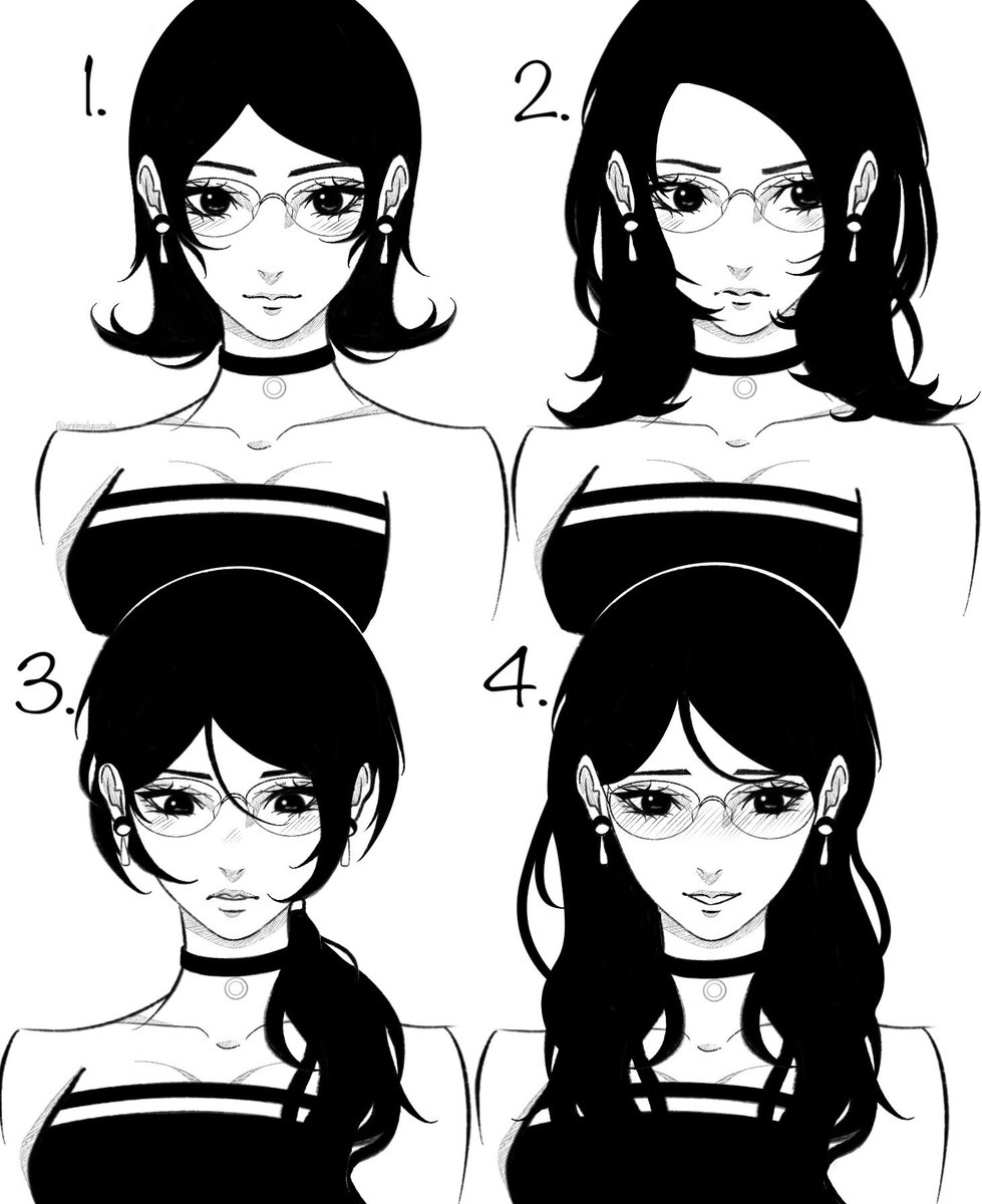 Here’s sarada with some different hair options I drew for fun ≽^• ˕ • ྀི≼
#sarada