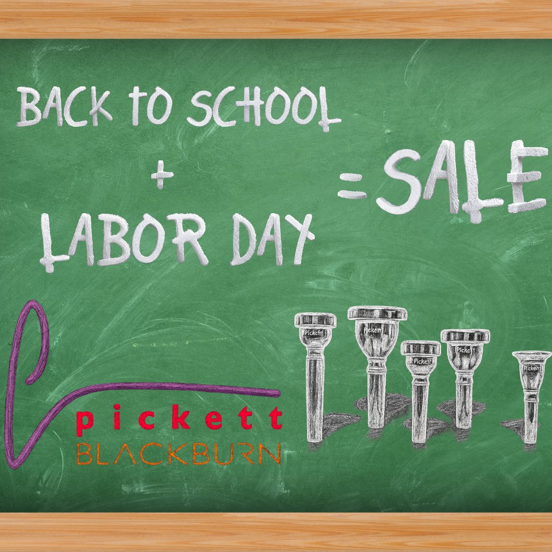 🎺 Labor Day = Back to School SALE! 🍂
Save 15% on mouthpieces, leadpipes, acrylic tops &amp; more.
Use code HOLIDAY15 (exclusions apply). Sale ends Sep. 2nd. 

Upgrade your gear for the new year 👉 pickettblackburn.com