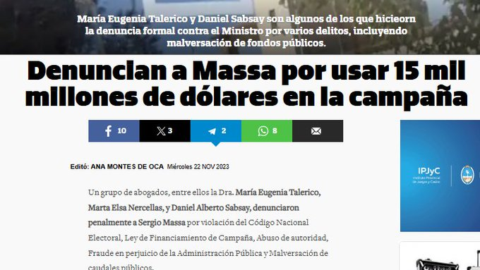 <a href="/milanesadetucas/">BATEMOS UN HIJO DE KICILLOF PARA QUE APRENDA</a> <a href="/LuisGasulla/">Luis Gasulla</a> <a href="/lanacionmas/">La Nación Más</a> <a href="/fiscalgomezok/">Ex Fiscal Gustavo Gomez</a> <a href="/eugetale/">Maria Eugenia Talerico</a>