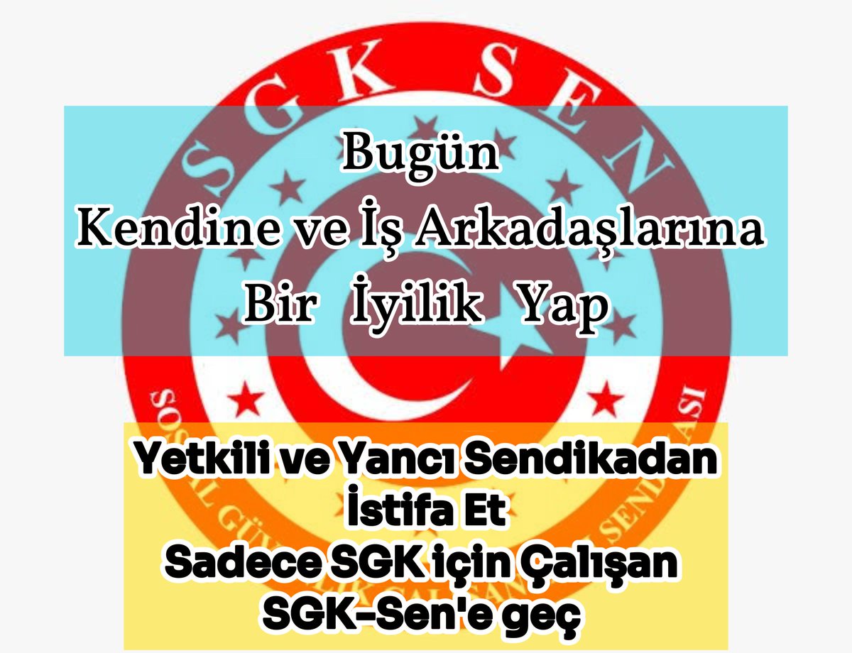 Memur-Sen, Kamu-Sen ve bilumum senlere üye olan SGK Personeli arkadaşlar;
Bizi yok sayan, derdimizi bilmeyen, derdimizle dertlenmeyen, birçok kurumla ilgilenen sendikaları bırakın artık
Kurumumuz #SGK nın içinden doğan SGK-Sen ile sesimiz tek ve gür çıksın ve duyulsun 
<a href="/sgksen1/">Sosyal Güvenlik Çalışanları Sendikası Resmi Hesabı</a>