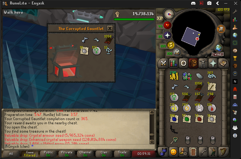 enyxikOSRS's tweet photo. Double loot to finish CG! Enhanced crystal weapon seed + crystal armour seed in the same chest…  Finally free from the red prison! 🔴#OSRS #Ironman #CorruptedGauntlet https://t.co/uDUrOs7pnA