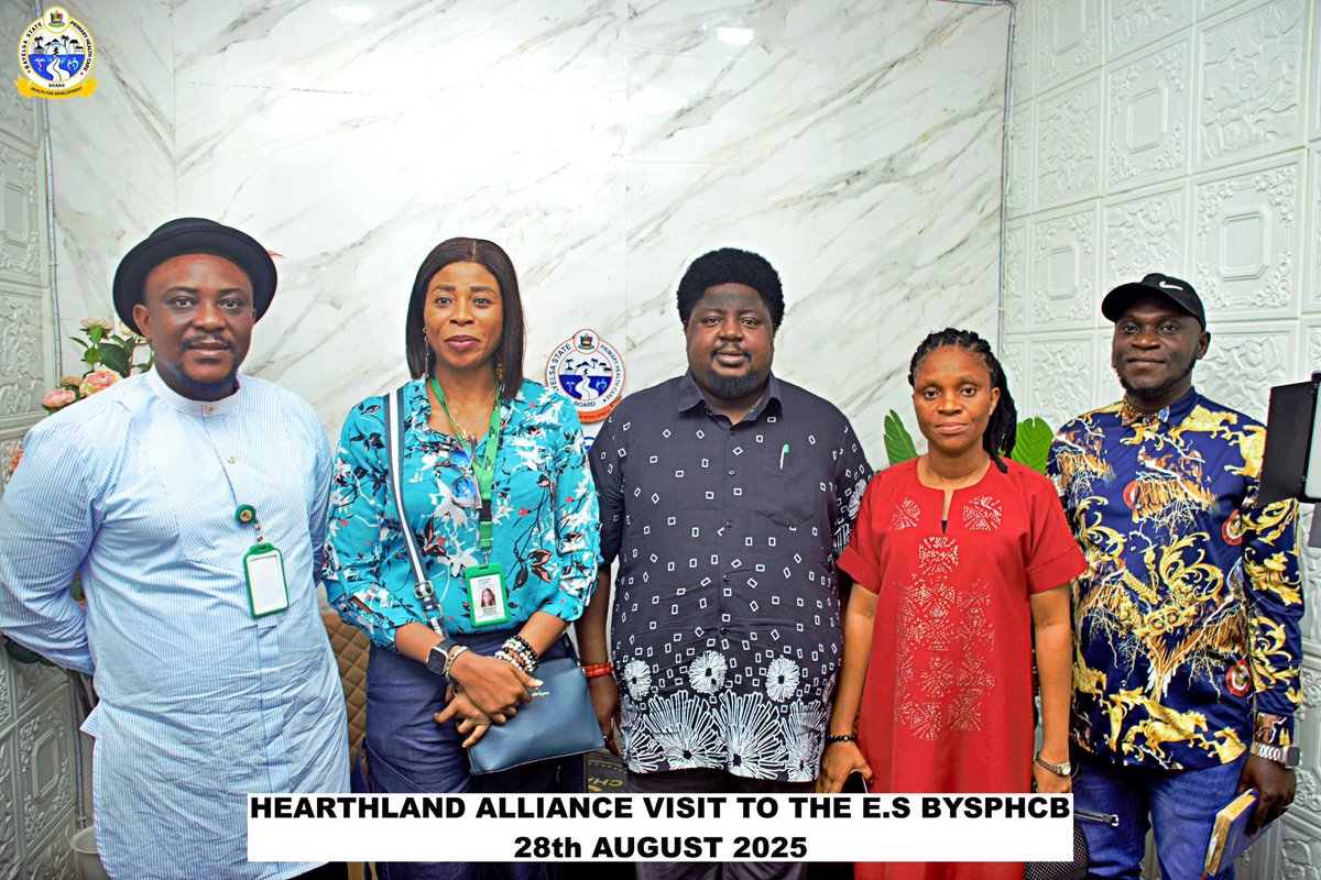 bysphcb's tweet image. Heartland alliance visit to the Executive Secretary, Bayelsa State Primary Health Care Board on the 28th of August 2025. The meeting was focused on Collaborative Healthcare Models, Capacity Building, Health Program Development, Advocacy and policy.
#bysphcb 
#healthgistbybysphcb