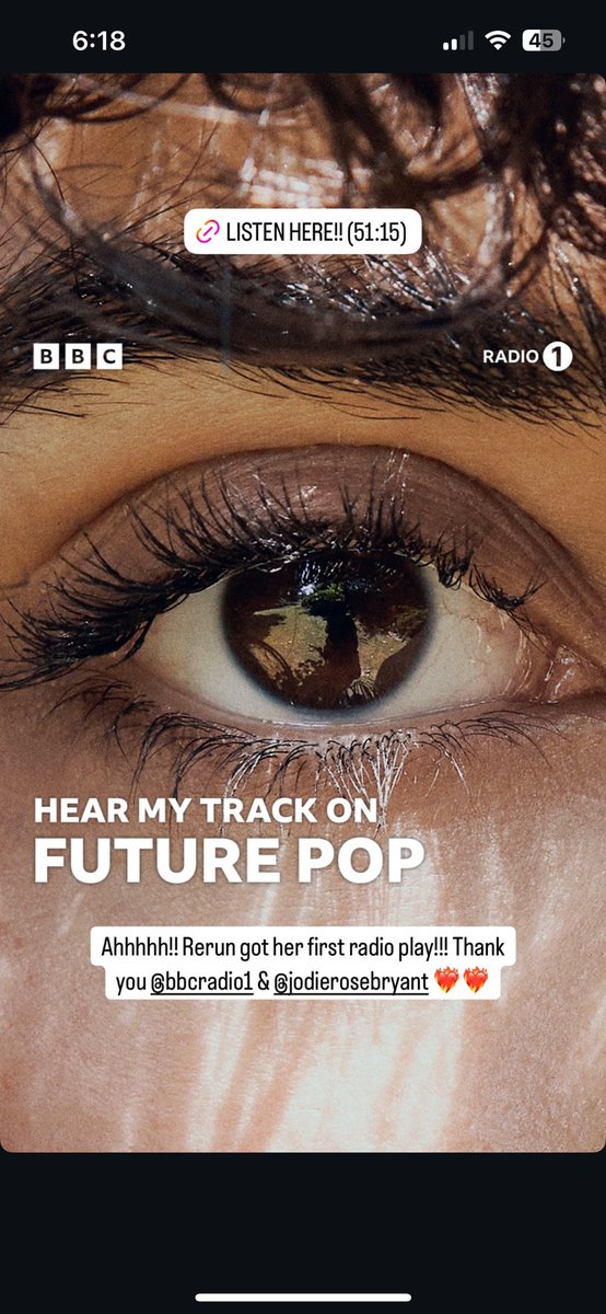 Asha Banks on her story celebrating that Rerun got its first radio play on @bbcradio1 !! (August 29, 2025). 

#MyFaultLondon #AshaBanks