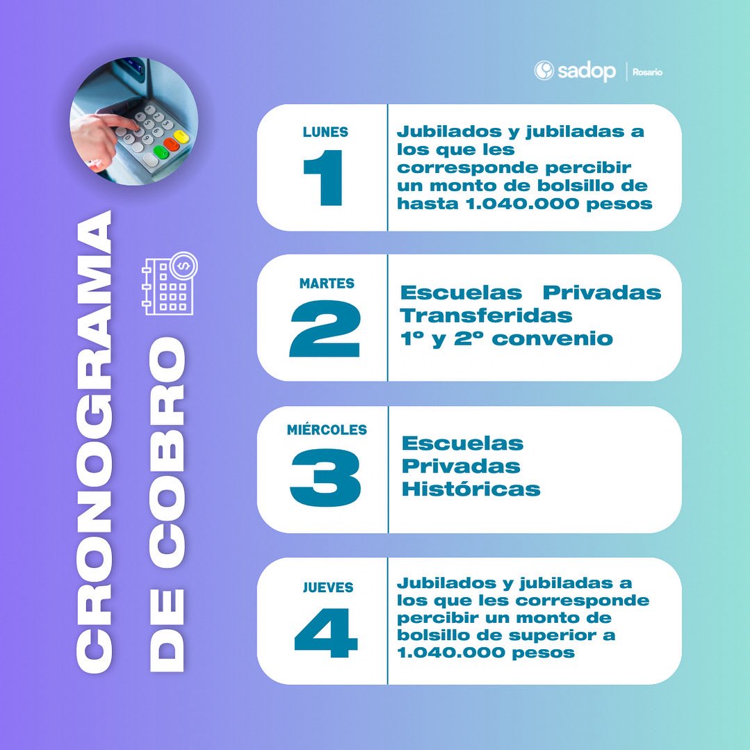 📆 Compartimos cronograma de cobro