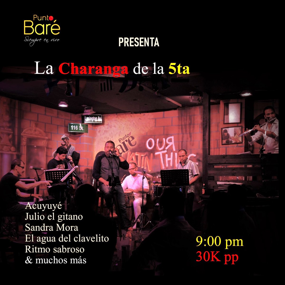 BarePunto's tweet photo. HOY VIERNES 29 de AGOSTO 📷📷
📷 Jaime Henao &amp; su CHARANGA de la 5ta 📷📷
@PuntoBare_ 
📷 30 K p/
LA MEJOR SALSA en VIVO en CALI📷
Contacto: 316 4464544
*Abiertos 9:00 PM
Calle 5ta # 13 - 15 Cali - Colombia.
#SiempreEnVivo #Charanga #PuntoBaré11años #salsa #EnVivo #calicolombia https://t.co/5DeaE0IExQ