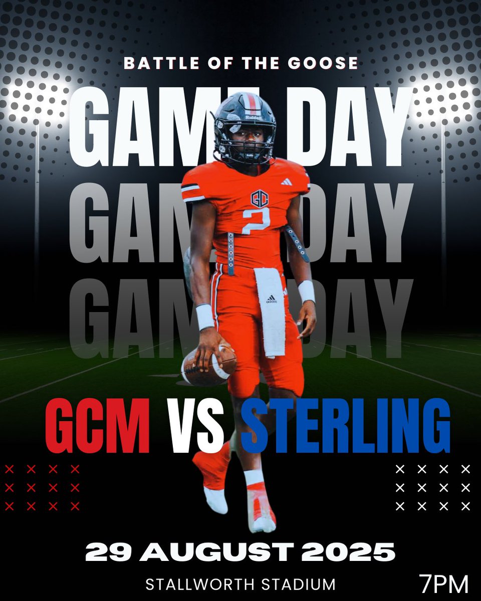 Friday Night Lights! Battle of the Bay! It’s GCM vs Sterling and the energy is electric! Rivalry. Pride. Heart. It all goes down tonight under the lights.
Let’s go GCM! Bring the heat, play with heart, and leave it all on the field 🏈
#BattleOfTheBay #FridayNightLights #GCM