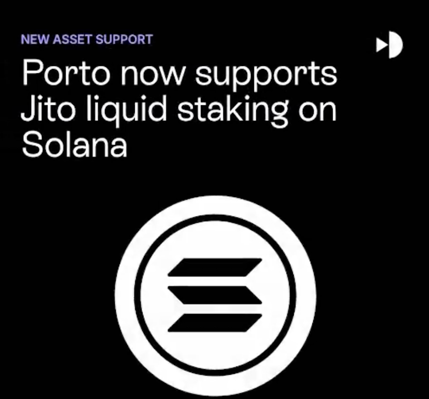 PortoがSolanaでのJito liquid stakingをサポートする発表