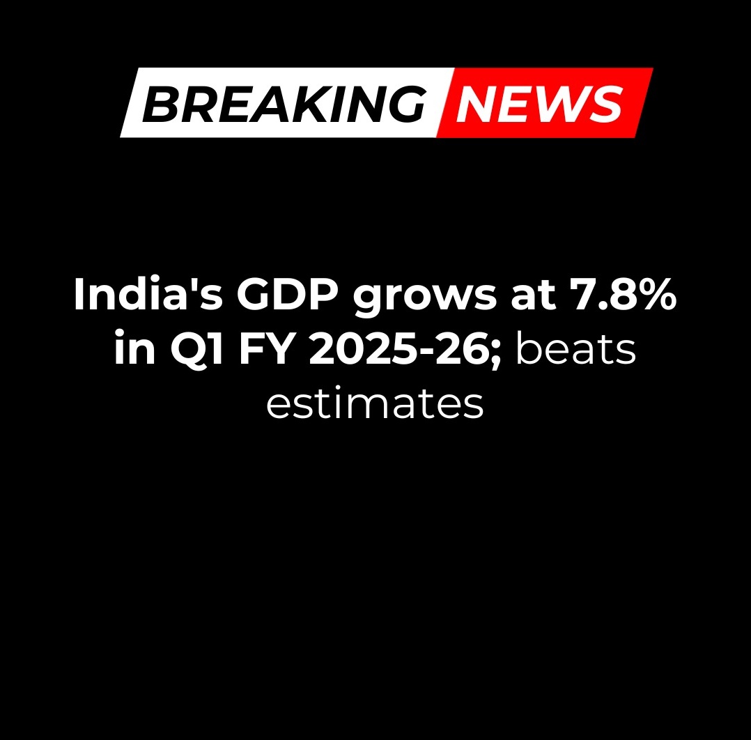 🚨 BREAKING: India’s GDP hits a 5-quarter high of 7.8% in Q1, beating economists’ projections. 🔥
