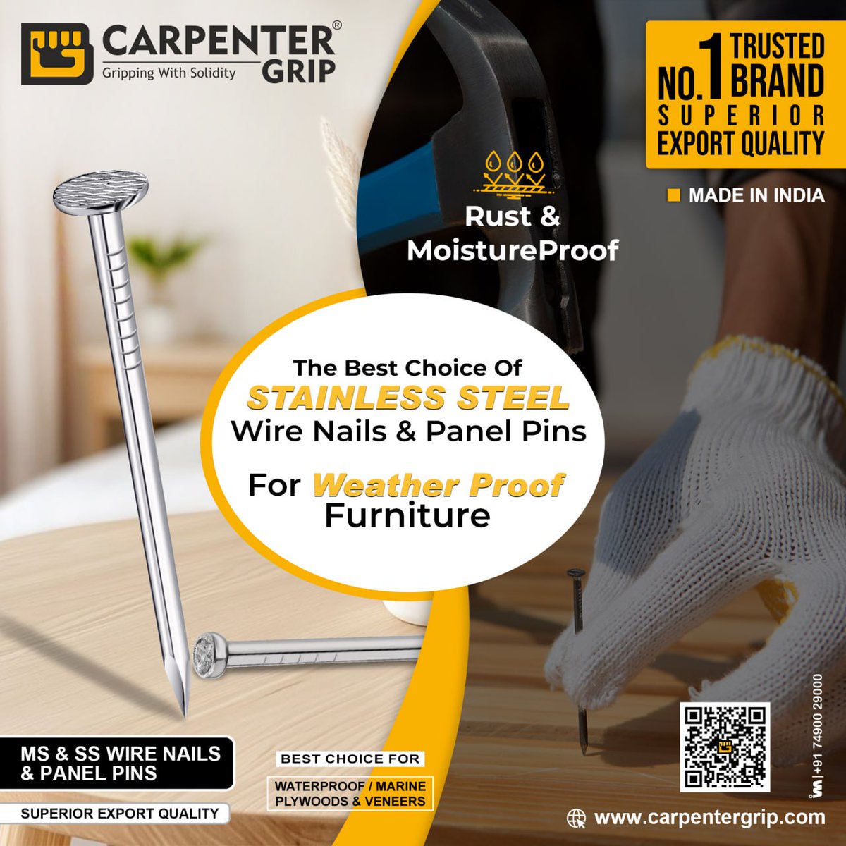 ibais_hardware's tweet photo. CARPENTER GRIP - RAJKOT
For enquiry via WhatsApp click:
https://t.co/2FO5gGKI8L
Helpline No.: +91 87800 38150
#nailsfastener #nailshardware #fastenermanufacturer #hardware #furniturefitting #hardwarenails #manufcaturer #fittingproduct
.
@ibais_hardware
@CarpenterGrip https://t.co/5MMO75bPB4