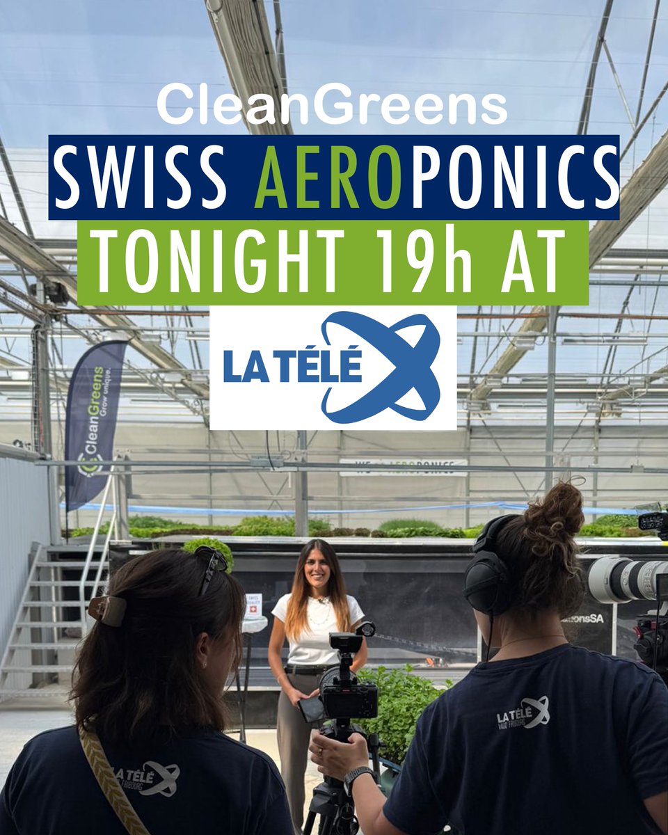 🇨🇭Proud of #SwissTech? Want to support #SwissMade? Curious about #Innovation and an #EcoFriendly mindset?​
🌍Support Swiss #AEROponics! 
📺Tonight, discover at #LaTele (19h) where the future of #Farming is headed and see what we’re doing in Vaud at the <a href="/Agropole_Swiss/">Agropôle Switzerland</a> .