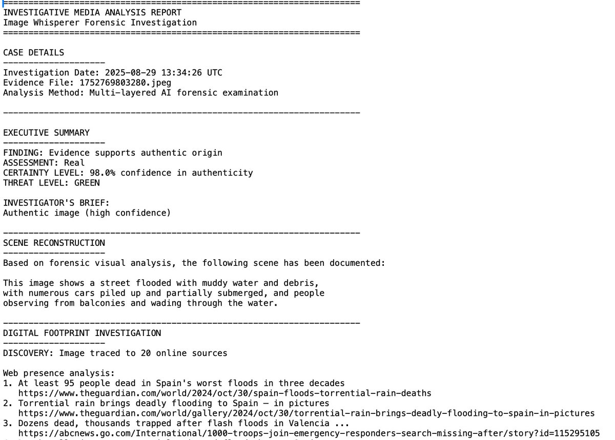 henkvaness's tweet image. new in imagewhisperer.org : download full investigation report #verification #osint #ai