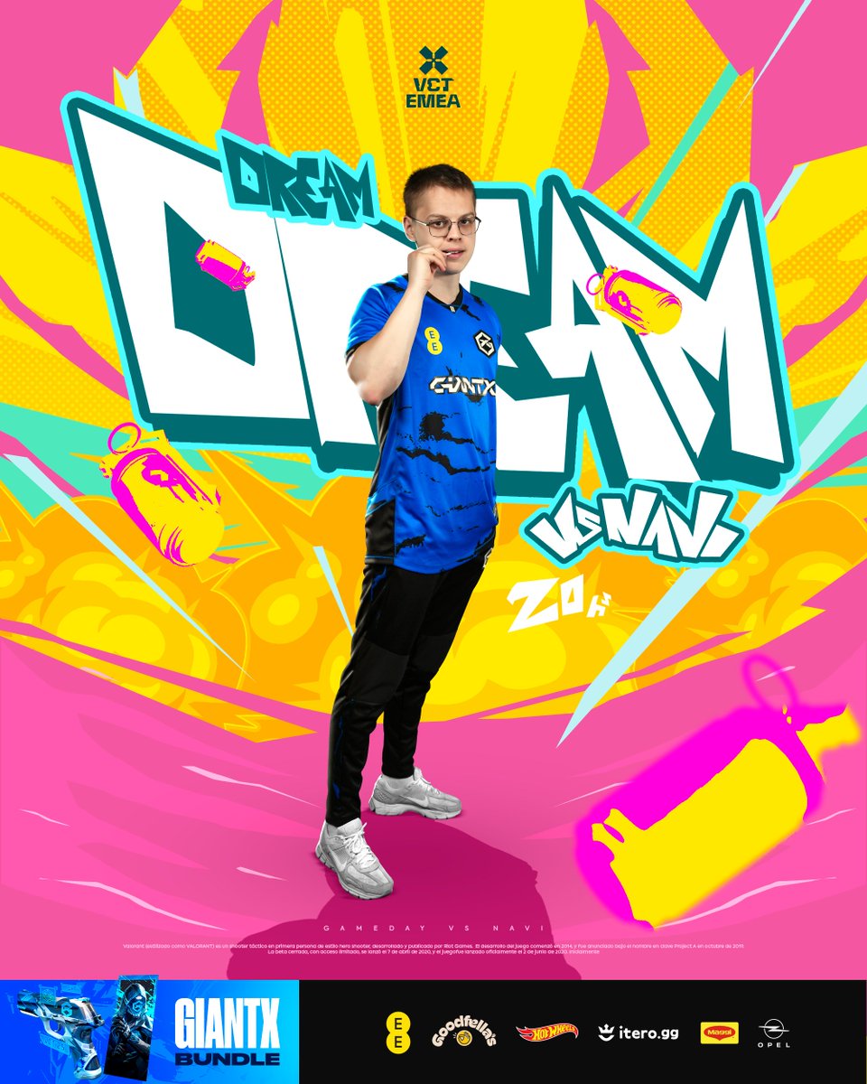 OUR DREAM IS CLOSE TO COMING TRUE 🤞🏻

We have to make it to the final to qualify for Champs, so today defeat is not an option.

🆚 <a href="/NAVIValorant/">NAVI Valorant</a>
⏰ ~20:00 CEST
📺 <a href="/HITBOXKING/">HITBOXKING</a>
📺 <a href="/Lembo006/">Lembo</a>
📺 <a href="/SandraCabeza/">GX Leviathan</a>

#WeAreGIANTX | #VCTEMEA