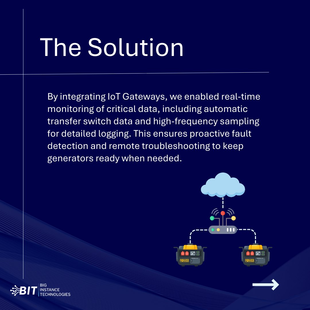 BigInstanceTech's tweet image. Check out how we helped a Canadian company ensure their generators are always ready to perform with real-time monitoring and smart data. 🌐

Interested in boosting your asset performance? Let’s talk! 📩

#IoT #TechSolutions #GeneratorReliability #Innovation #SmartTech