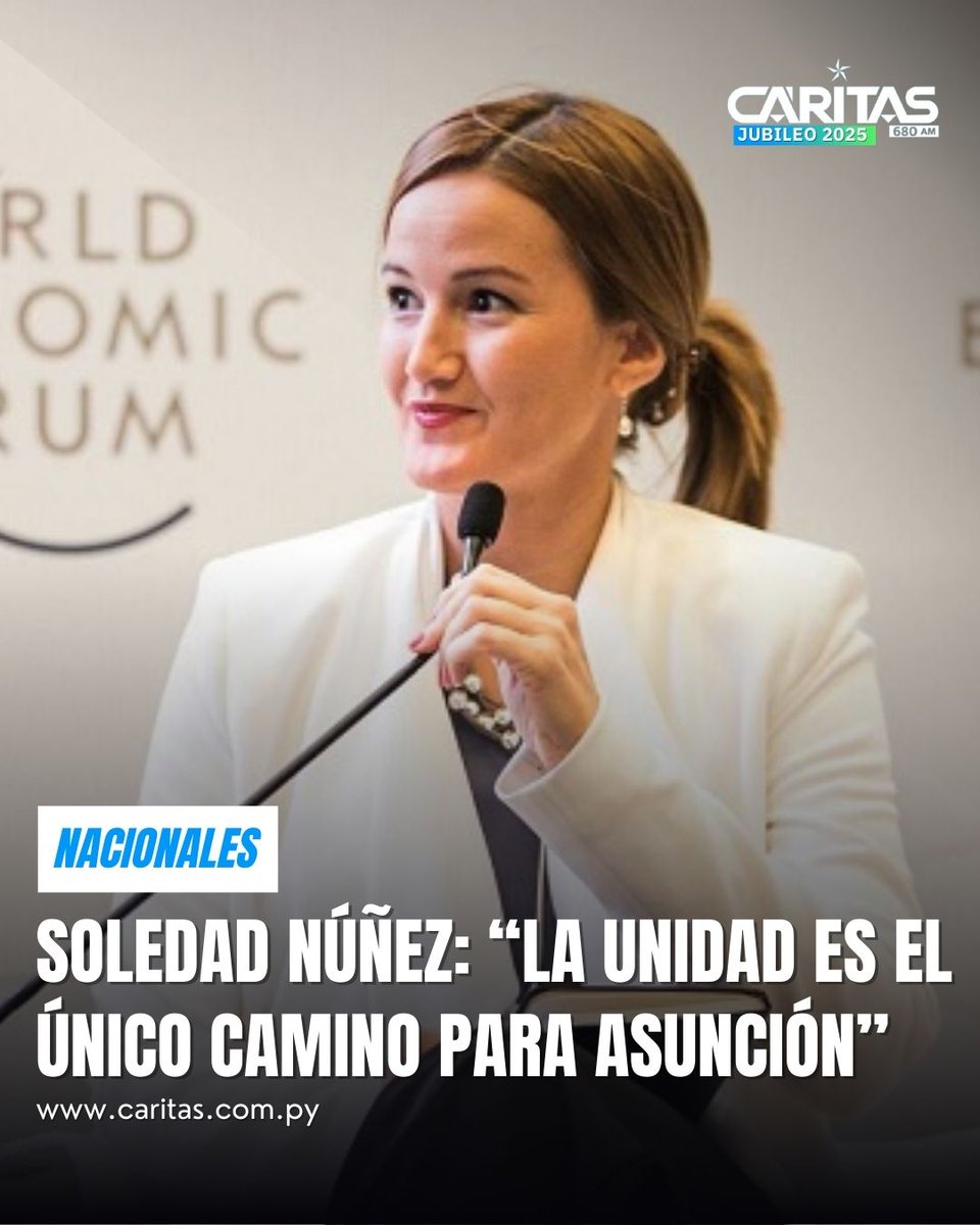 #Martini680 🗞️⚡| Soledad Núñez: “la unidad es el único camino para Asunción”

🔹️Soledad Núñez, referente de la plataforma Unidos por Asunción, que aglutina a diversos partidos y movimiento opositores de cara a las municipales del 2026, expresó que la unidad es el único camino