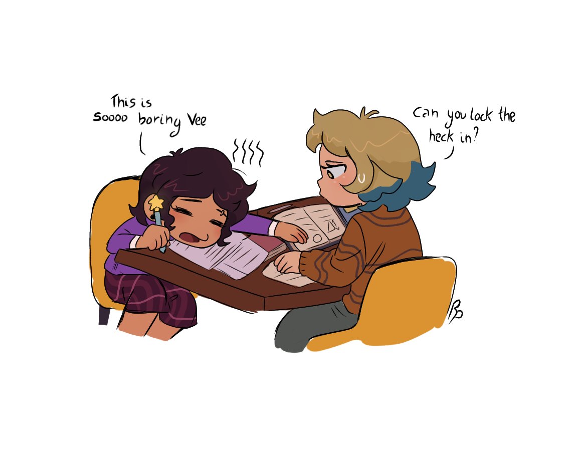 She's helping Luz catch up with her studies