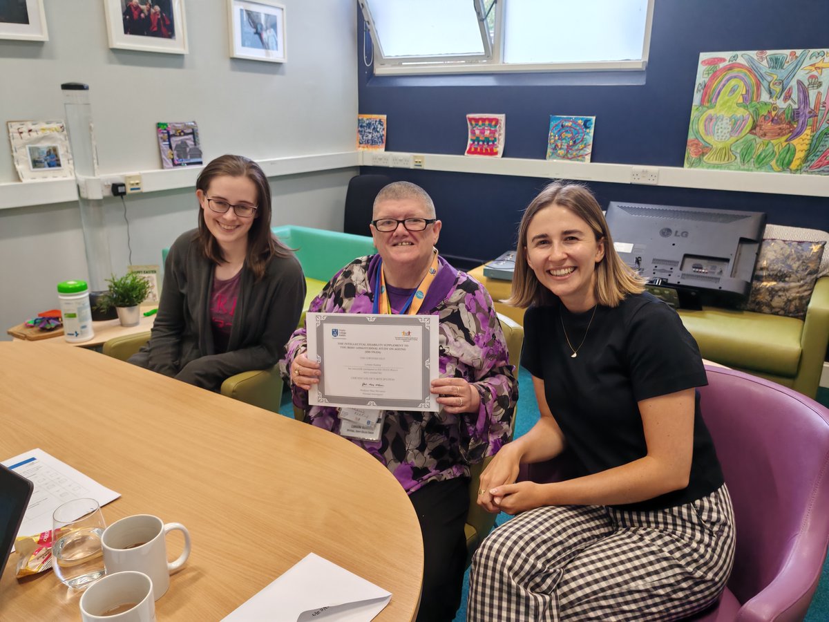 🌟 A huge thank you to Lorraine Keating! 🌟

Lorraine has been with us on the IDS-TILDA journey since Wave 1, and today she joined us at Trinity for her Wave 6 interview 🎤 — expertly carried out by Stephanie Corrigan and Isabel Ryan.

Lorraine continues to be an invaluable part