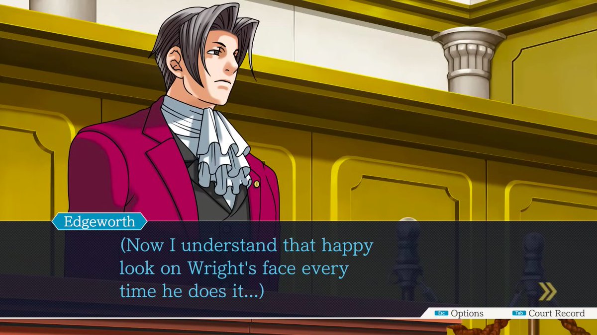 this is my favorite suspiciously wrightworth shaped edgeworth internal dialogue moment