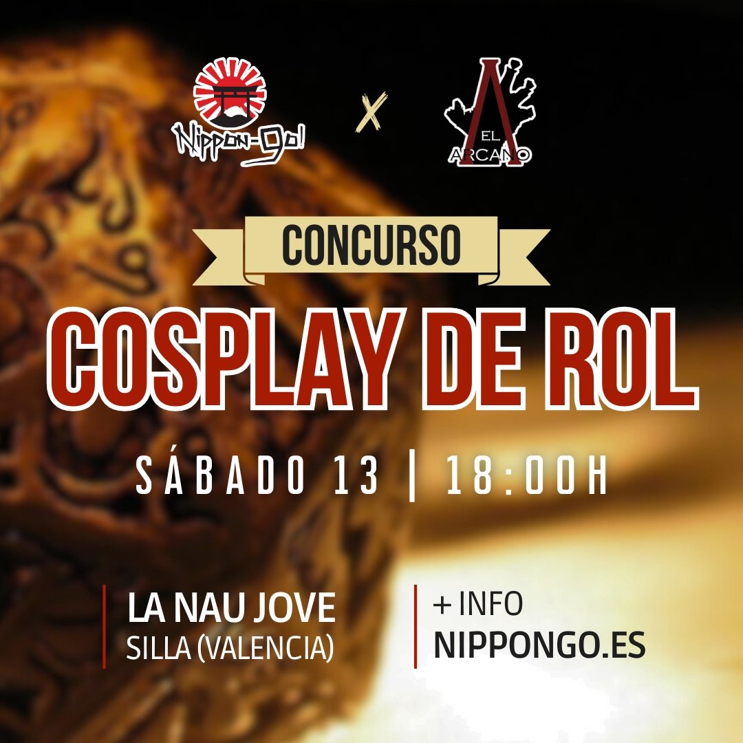 ¡Alzar vuestras espadas! En colaboración con El Arcano vuelve el Concurso Cosplay de Personajes de Rol Originales (OC) 🧵

Sábado 13 • 18:00h • Escenario principal

📌 Bases e inscripción:
forms.asociacion-nippon.es/view.php?id=87…
---
📅 13 • 14 Septiembre 2025
📍 La Nau Jove • Silla, Valencia