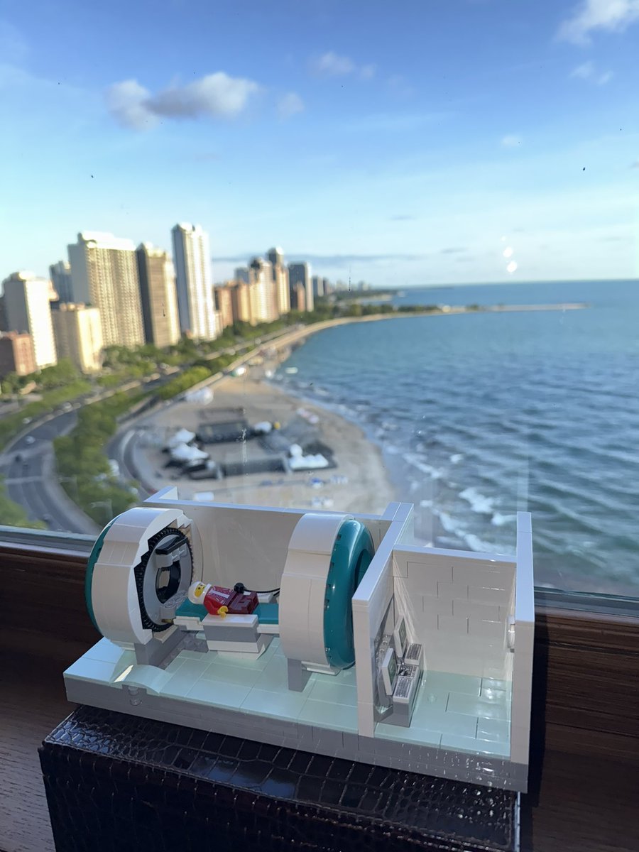 Lego challenges us: ‘What can you build?’ And reminds us that everything great begins brick by brick. Thank you <a href="/LEGO_Group/">LEGO</a> for sending me an MRI scanner — my patients love it! <a href="/UChicagoMed/">UChicago Medicine</a>