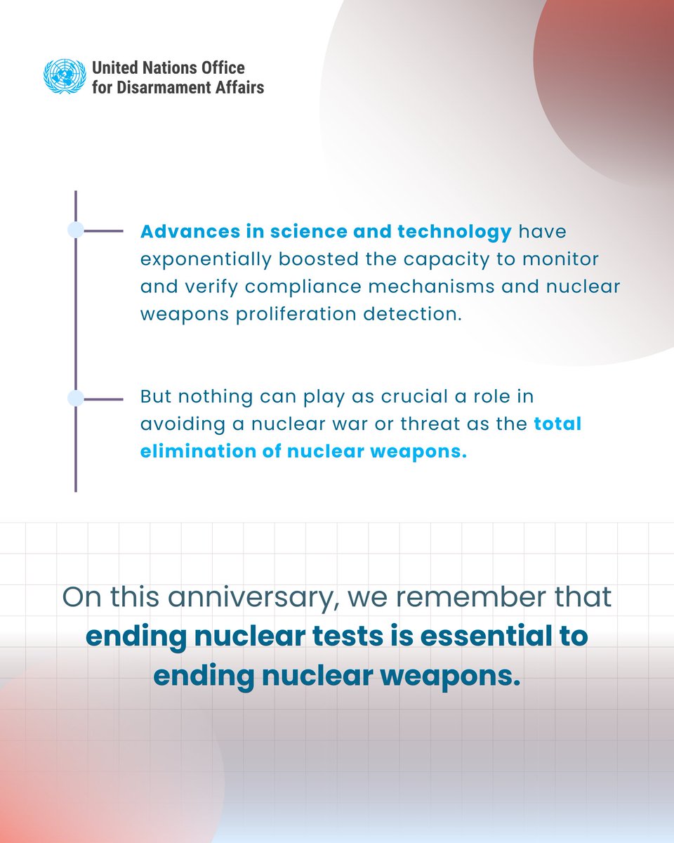 ODA (@un_disarmament) on Twitter photo On the International Day against Nuclear Tests #IDANT, <a href="/UN/">United Nations</a> Secretary-General @AntonioGuterres calls on all States to ratify the Comprehensive Nuclear-Test-Ban Treaty, #CTBT. Its entry into force is more urgent than ever.
▶️un.org/en/observances… On the International Day against Nuclear Tests #IDANT, <a href="/UN/">United Nations</a> Secretary-General @AntonioGuterres calls on all States to ratify the Comprehensive Nuclear-Test-Ban Treaty, #CTBT. Its entry into force is more urgent than ever.
▶️un.org/en/observances…