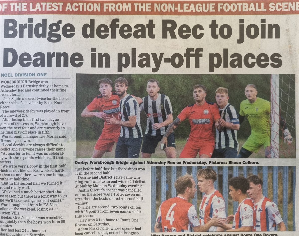 It's not often your club makes the front &amp; back pages of the newspaper !

Proud of the club off the pitch after the <a href="/IsuzuFAVase/">Isuzu FA Vase</a> game at <a href="/EuxtonVillaFC/">EuxtonVillaFC (P)</a> &amp; proud of the team after the <a href="/NCEL/">Macron NCEL</a> game on Wednesday.

What a group, what a club !