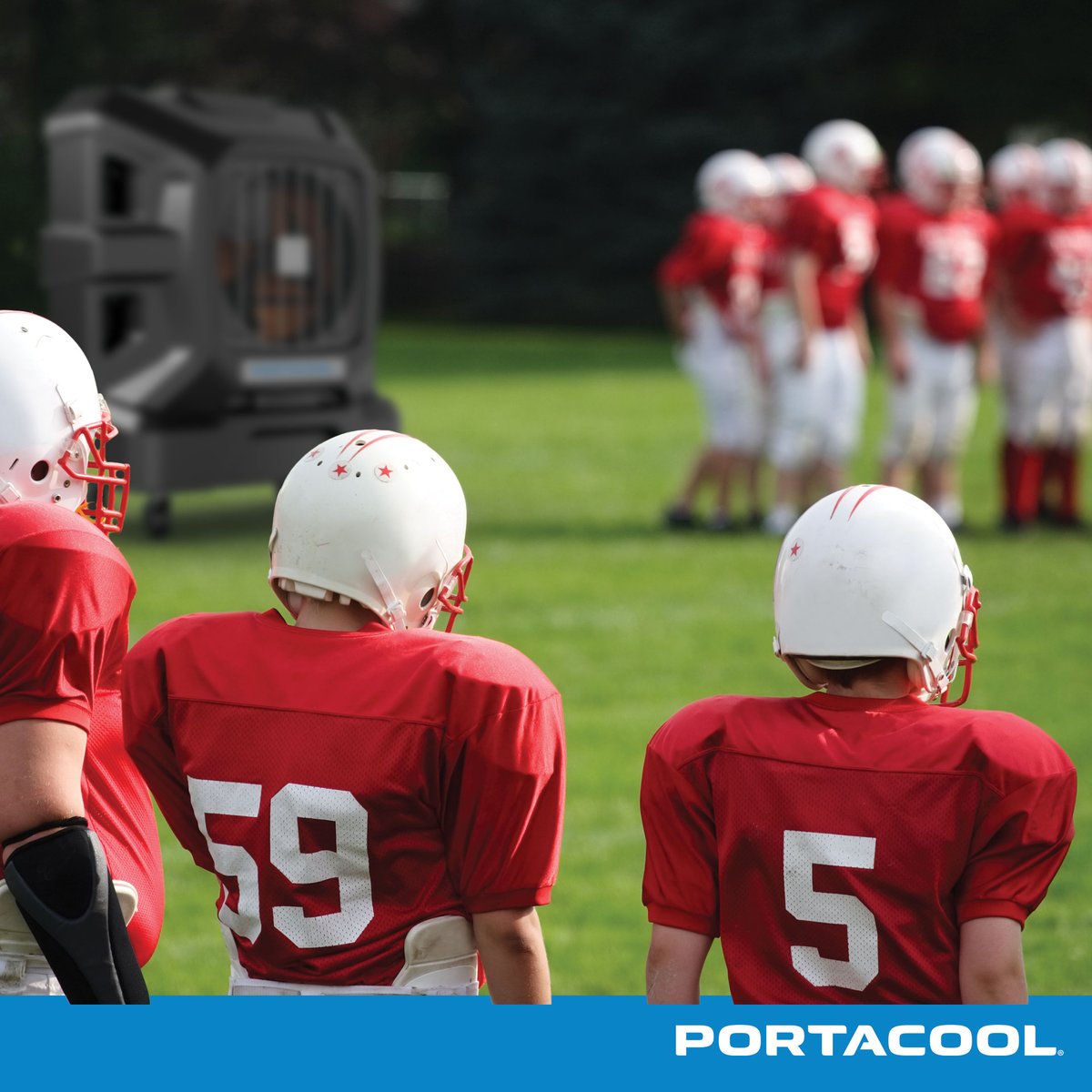 With school back in session and fall sports underway, staying cool on the sidelines is more important than ever.

Portacool evaporative coolers help athletic programs keep players safe and focused during practices and games—no matter the heat.

See how teams are using Portacool