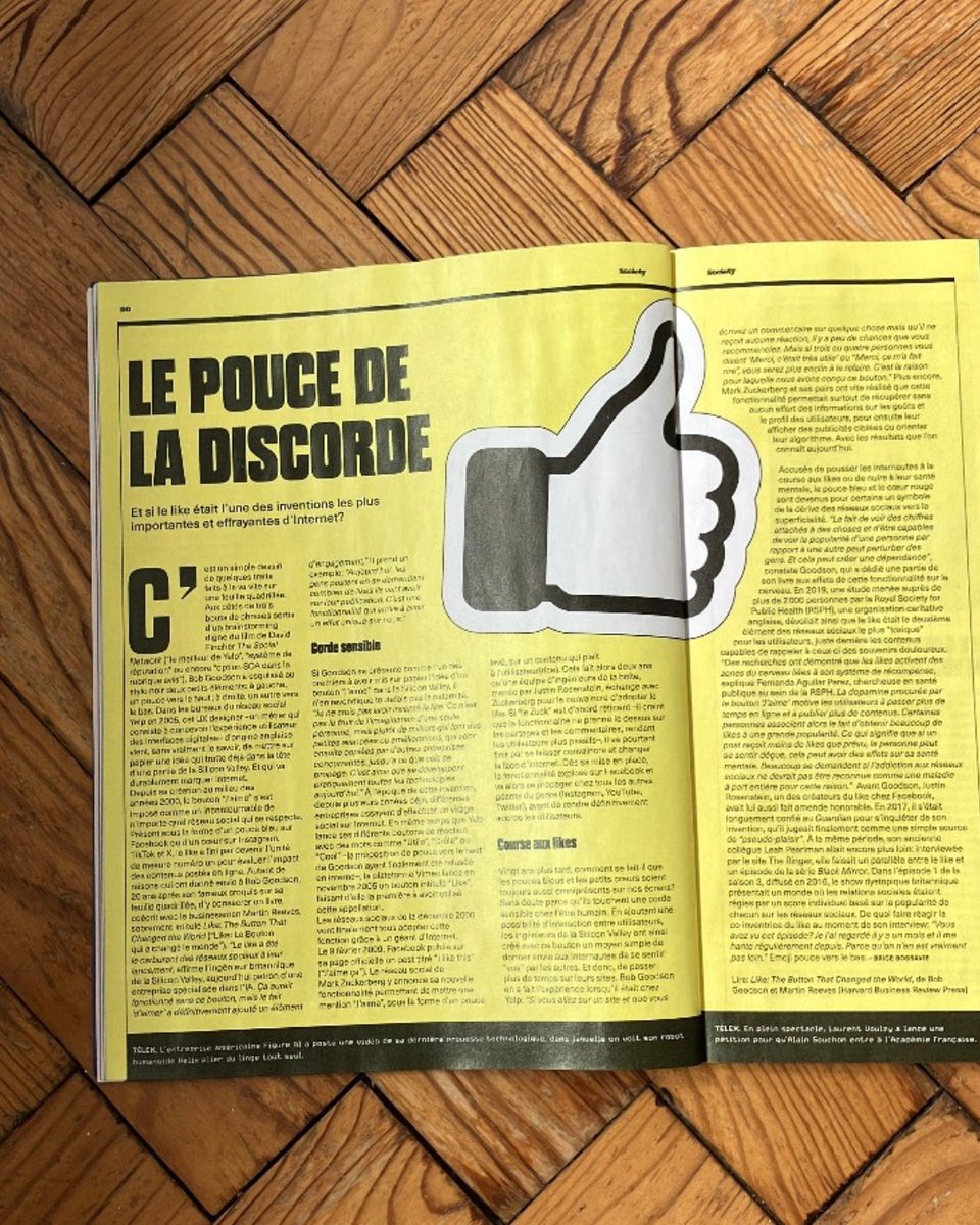 Dans le nouveau <a href="/SocietyOfficiel/">Society et Society+</a> en kiosques et en ligne, je parle de l'histoire du like sur internet, comment il a été créé dans la Silicon Valley, et comment il nous a rendus zinzins. 

➡️ society-magazine.fr/chronique-le-p…