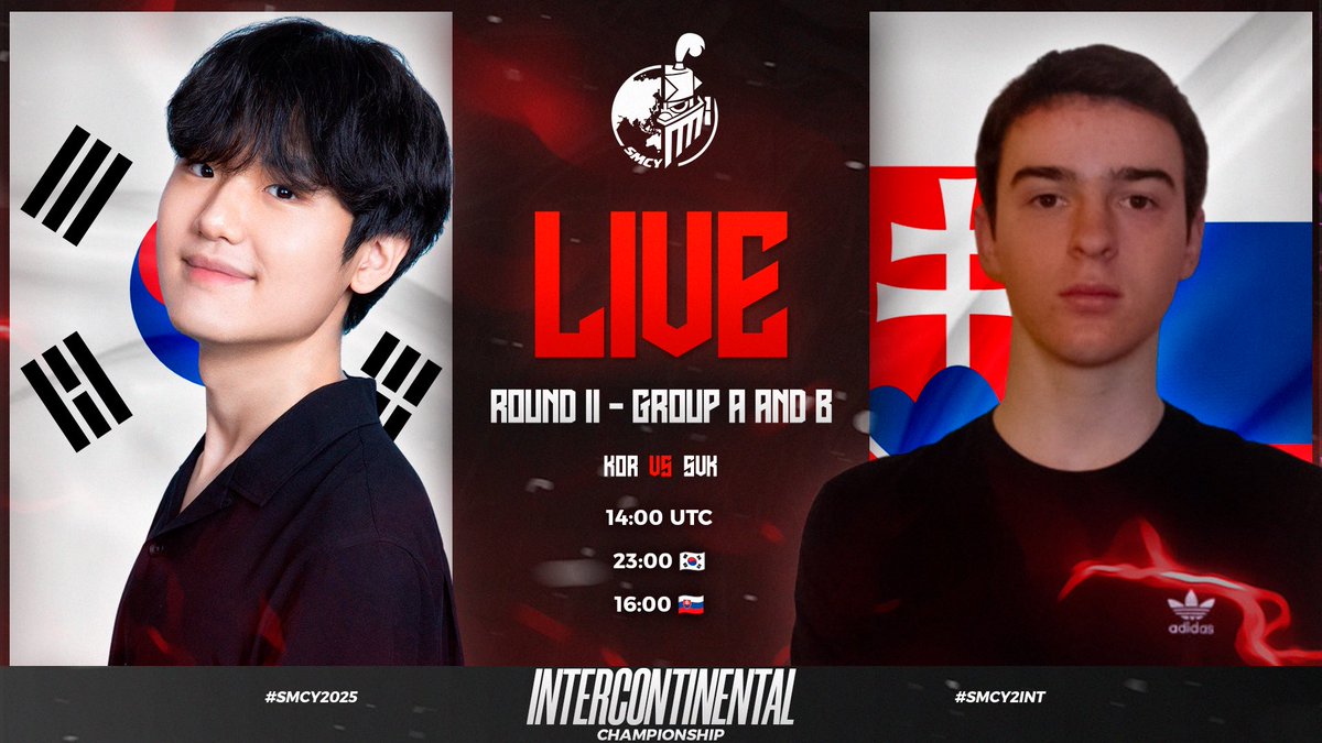 🔴 𝐋𝐈𝐕𝐄 - 𝐆𝐑𝐎𝐔𝐏 𝐒𝐓𝐀𝐆𝐄
🎯 𝐖𝐄𝐄𝐊𝐄𝐍𝐃 𝟐 - 𝐌𝐀𝐓𝐂𝐇 𝟕 ⚔️

⚔️ EUROPE VS. ASIA SHOWDOWN! 🌍
Slovakia 🇸🇰 comes in strong after a victorious debut, while South Korea 🇰🇷 looks to bounce back and turn things around!

🔥 Two teams with everything at stake — who will