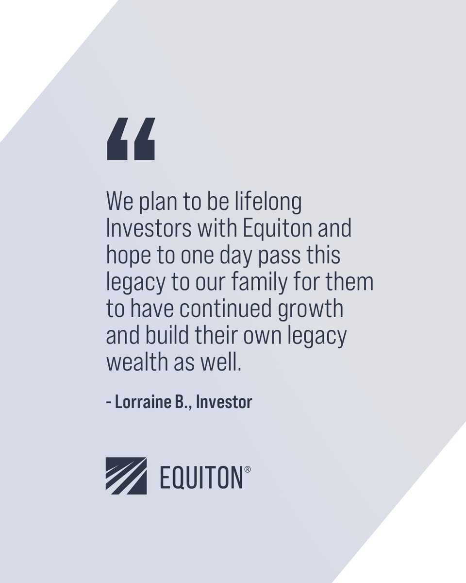 Building wealth is powerful, but building a legacy is transformative. 

What kind of legacy do you want to leave behind? Start building it today. Contact us today to take the first step toward creating lasting wealth for you and the generations to come: equiton.com/individual-inv…