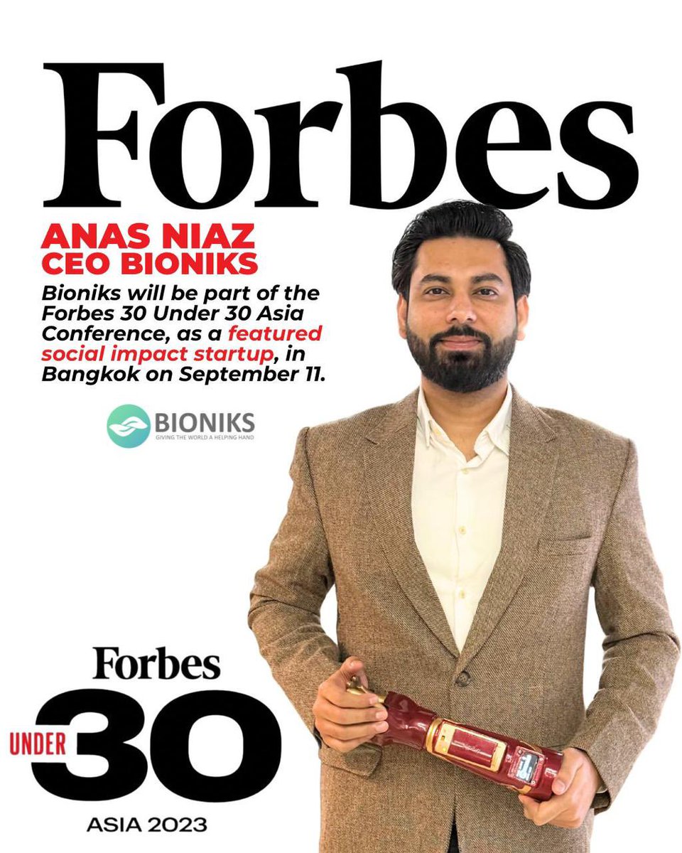 Big news! Bioniks is heading to Bangkok for the Forbes 30 Under 30 Asia Conference 2025. Our Founder was recognized in Forbes’ 30 Under 30 list in 2023, and now we’re back as a featured social impact startup in Forbes 30 Under 30 Asia Conference.

#Forbes #AsiaConference #Bioniks