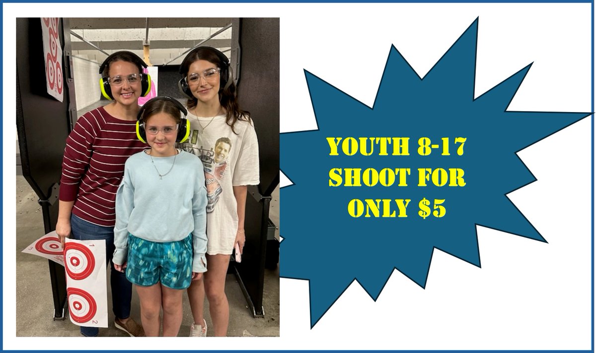 EagleGunRange's tweet photo. Labor Day Weekend Special! 🎯
Youth shooters ages 8–17 shoot for ONLY $5 all weekend long!
Bring the family in for some trigger time.
👉 See all deals here: https://t.co/Rr2f14h3Fx
#EagleGunRange #LaborDayWeekend #FamilyFun #YouthShooting #RangeDay #2A #ShootingSports #GunLife https://t.co/BZ646sZkoK