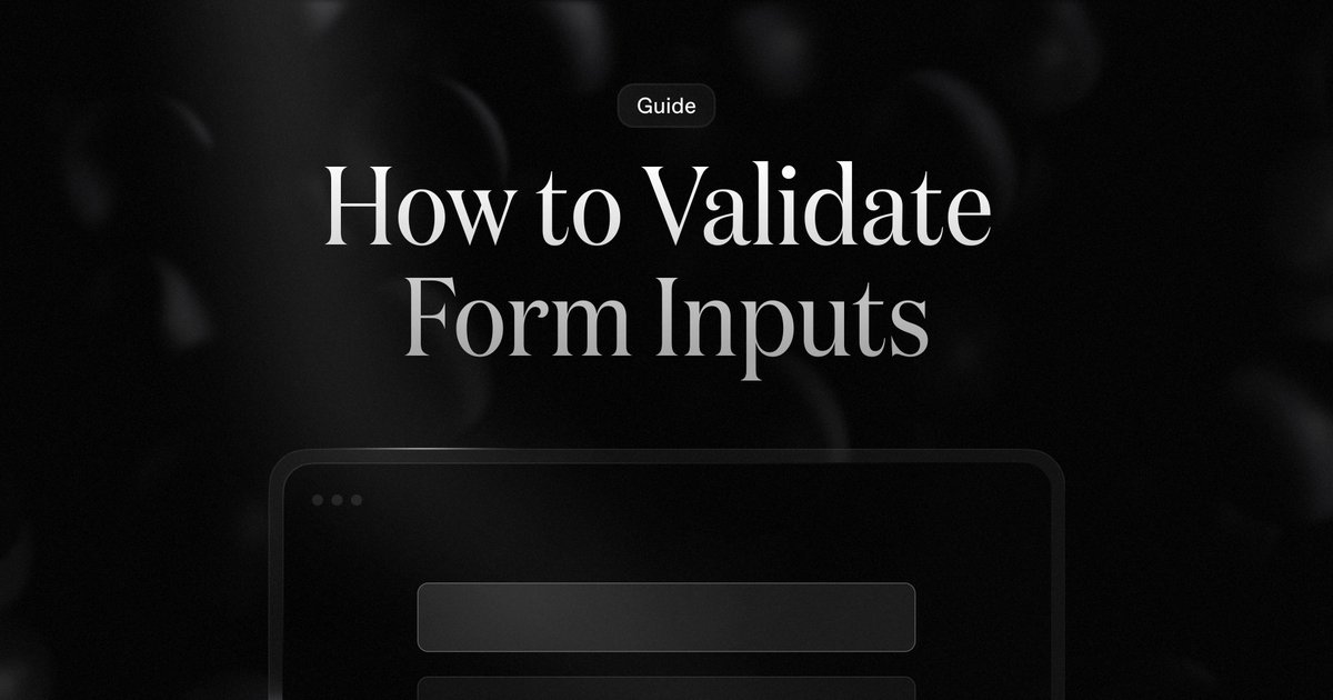 Bot-resistant ✨ AND ✨ human-friendly?

The best inputs are bad for bots and good for real users.

Let's look at how to validate form inputs properly 👇