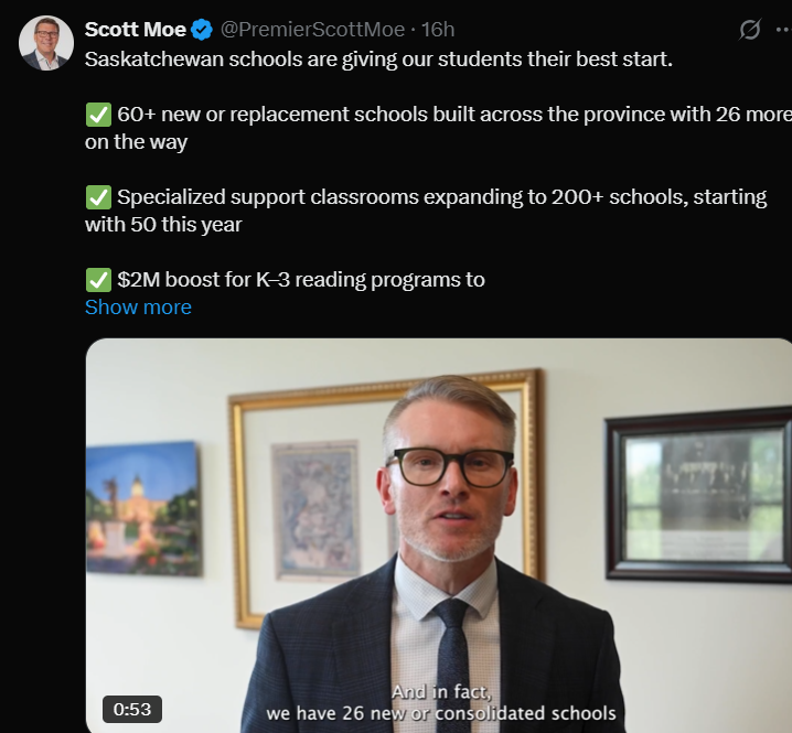 JeffWaltersSask's tweet photo. Sounds wonderful @everetthindley except  #Sask per student spending is the second lowest in #Canada 

Spending less and diverting more to brick and mortar and speciality programs do not make up for staffing and overall quality of #education in the province. 

Do better. #skpoli https://t.co/Wq5IQz8BiP