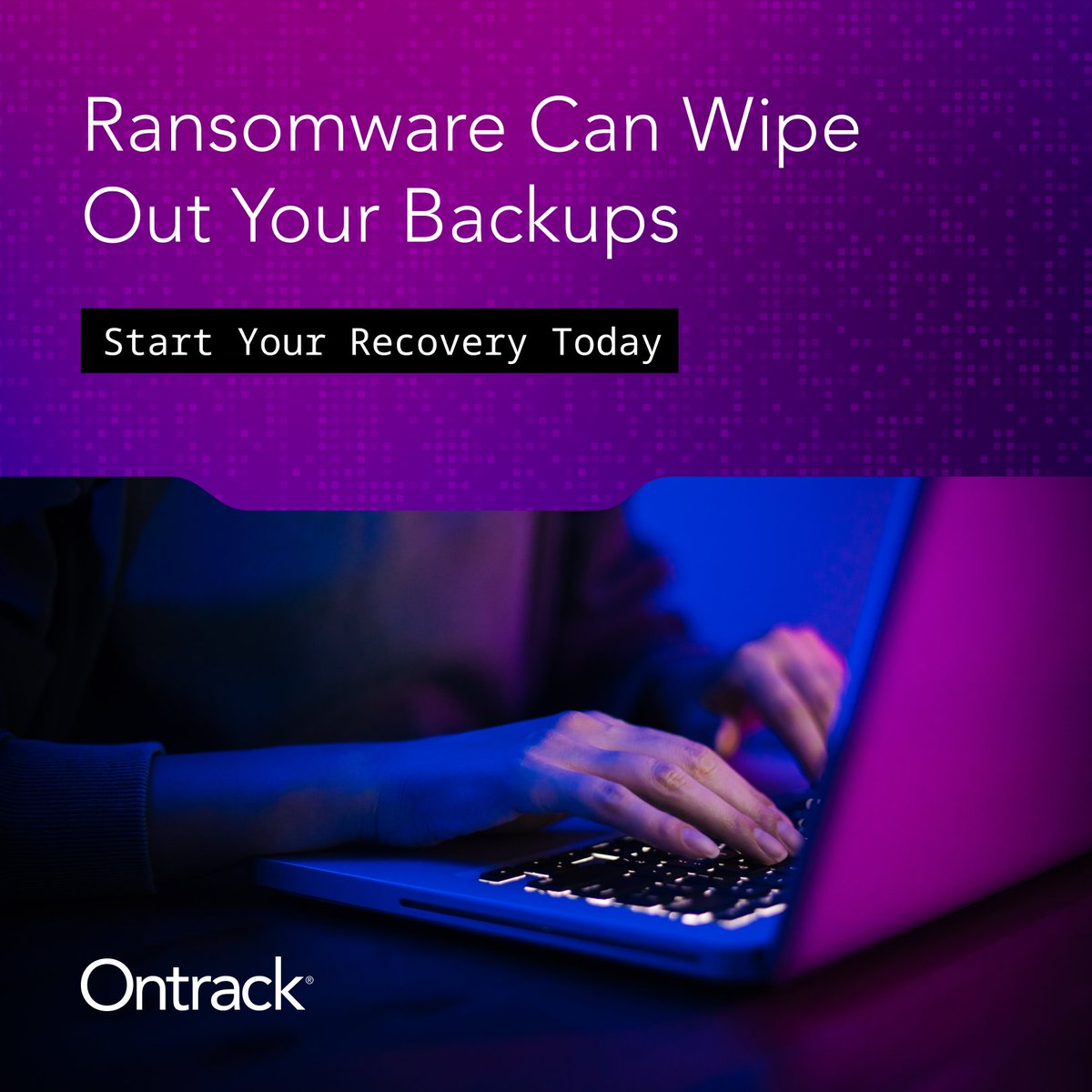 OntrackUS's tweet image. Cybercriminals often target and destroy backups in ransomware attacks. We have solutions to recover them. Start today:
go.ontrack.com/3UBRTLN
#Ransomware #DataRescue #DataRecovery