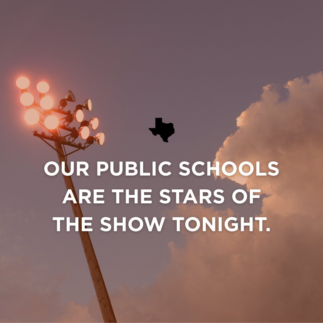Friday night lights are here, and so is the spirit that brings entire communities together.

Stadiums filled with football players, marching bands, cheerleaders, and student sections aren’t just tradition; they’re proof that our public schools are the heart of Texas towns.