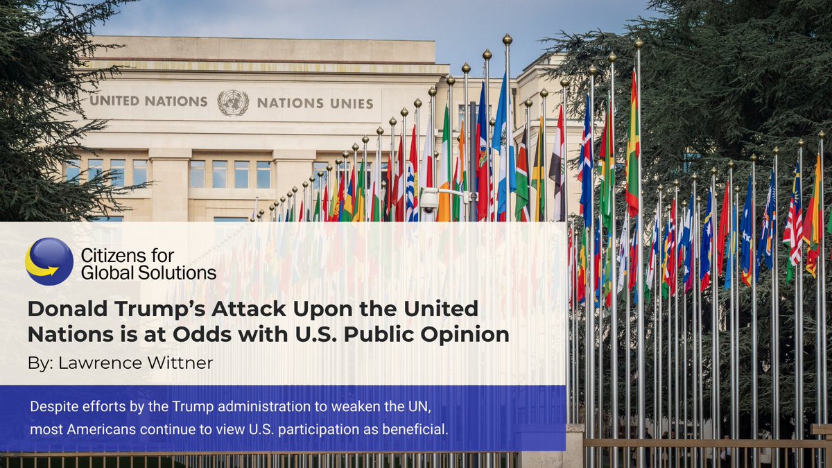 Citizens for Global Solutions (@globalsolutions) on Twitter photo Trump is slashing UN funding & blocking global cooperation.
But polls show Americans support working with the UN.
Why the disconnect? Read more: ow.ly/unbk50WNTCk
#UnitedNations #ForeignPolicy #GlobalSolutions Trump is slashing UN funding & blocking global cooperation.
But polls show Americans support working with the UN.
Why the disconnect? Read more: ow.ly/unbk50WNTCk
#UnitedNations #ForeignPolicy #GlobalSolutions