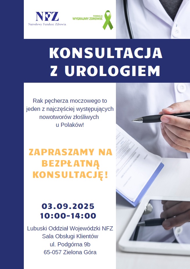 Zapraszamy na konsultacje z lekarzem urologiem.
Więcej szczegółów: nfz-zielonagora.pl/PL/1049/9499/B…