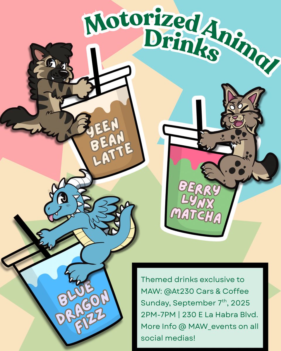 ☕️🍵🥤 Which one are you trying first? Yeen Bean Latte, Berry Lynx Matcha, or Blue Dragon Fizz??
