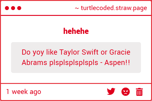 turtlecoded's tweet image. ahh sorry aspen, i don’t actually listen to their music… but wow the lyrics really do impress me!