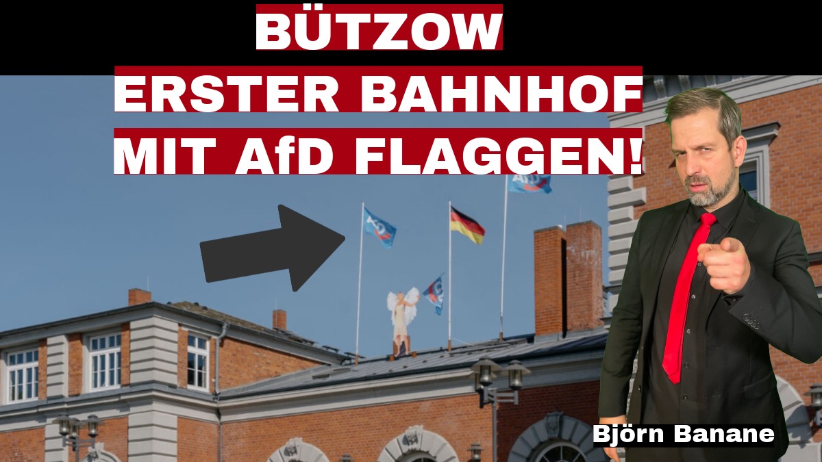 Bürgerdialog in Bützow:

Ein hitziger Abend erwartet uns!
Der Medien-Blogger Björn Banane berichtet heute Abend live aus Bützow, einer Stadt, die durch die umstrittene AfD-Beflaggung des Bahnhofs bundesweit bekannt wurde. Auf dem Bürgerdialog werden neben Bundestags- und