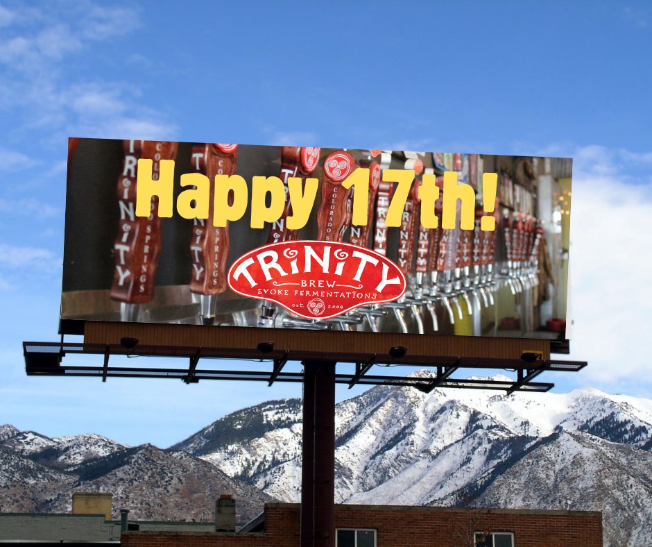 Celebrating 17 Years with Colorado Springs <a href="/TRiNiTYBrewing/">Trinity Brewing Co.</a> this Labor Day weekend! Retro-2008 prices with ALL our craft brews $5 ALL weekend long!