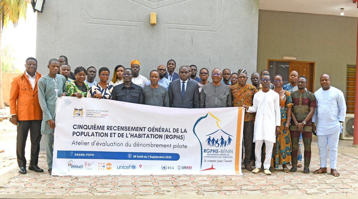 unfpa_benin's tweet image. Le #RGPH5📊entre dans une phase décisive: L’atelier d’évaluation du dénombrement pilote se tient à Grand Popo depuis hier avec l’appui de @insbenin, @unfpa_benin et des partenaires. Objectif : Analyser les outils, tirer les leçons &amp;amp; préparer efficacement le dénombrement principal