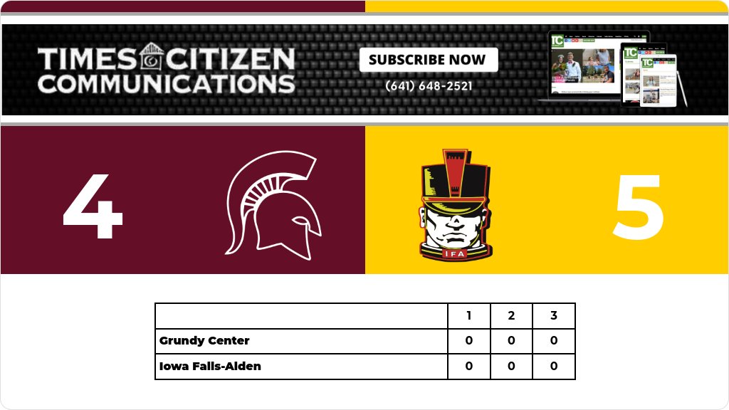 Girls Tennis (Varsity) Score Posted - Iowa Falls-Alden Cadets defeat Grundy Center Spartans 5-4. gobound.com/ia/ighsau/girl…