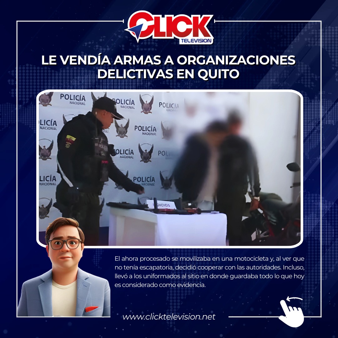 #miclickteinforma Un sujeto que le vendía armas y municiones a organizaciones delictivas en Quito, fue capturado por la Policía Nacional. Lo agarraron minutos antes de concretar una venta en Carcelén, norte de la capital.

Más detalles n9.cl/j5dci