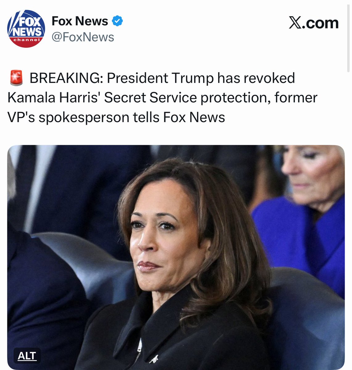 Kamala’s Secret Service detail has been unburdened by what has been!!